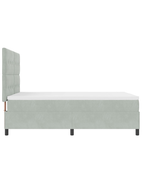 Letto a Box con Materasso Grigio Chiaro 160x200 cm in Velluto