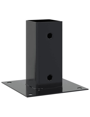 Basi per Pali Quadrati 12 pz 61x61mm Acciaio Verniciato Polvere