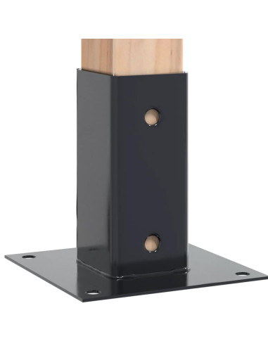 Basi per Pali Quadrati 12 pz 61x61mm Acciaio Verniciato Polvere