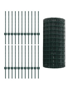 Recinzione con Posto Verde 0,6 x 50 m Acciaio e PVC 2