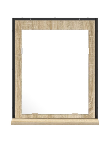 Specchio da bagno con lo scaffale Nero 50 x 12 x 60 cm