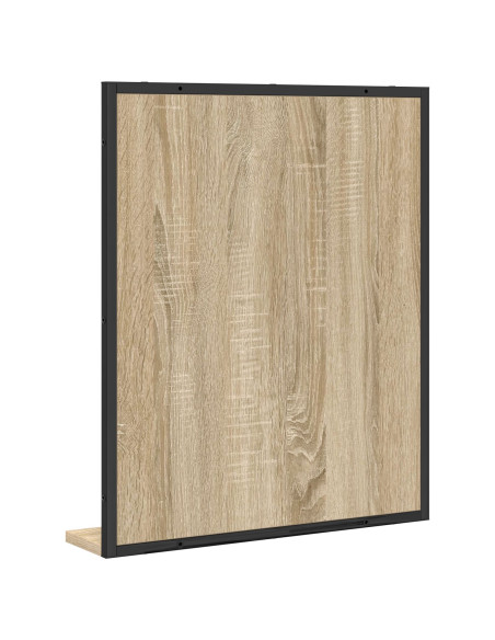 Specchio da Bagno  con Mensola in Rovere Sonoma 50x12x60 cm Legno Ingegnerizzato