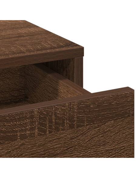 Set da toeletta 2 pezzi con LED in legno ingegnerizzato rovere nero
