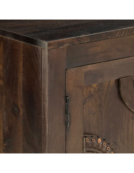 Credenza con Design Intagliato 110x35x70 cm in Legno di Mango