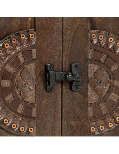 Credenza con Design Intagliato 110x35x70 cm in Legno di Mango