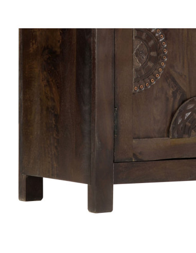 Credenza con Design Intagliato 110x35x70 cm in Legno di Mango