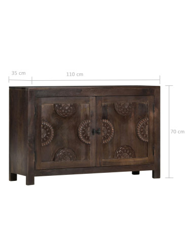Credenza con Design Intagliato 110x35x70 cm in Legno di Mango