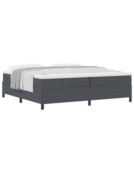 Letto  Grigio Scuro 200x200 cm Tessuto a Coste