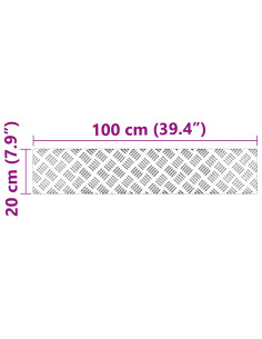 Gradini per Scale 4 pcs Argento 100 x 20 cm Alluminio 2