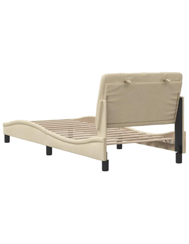 Giroletto senza Materasso Crema 90x190 cm in Tessuto