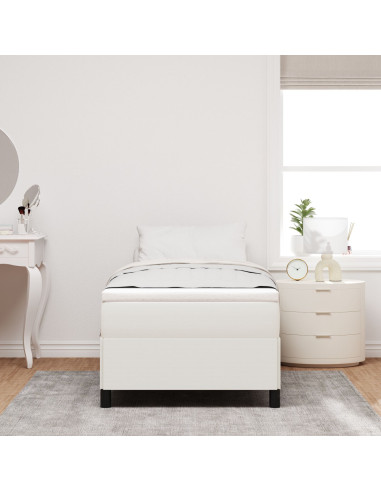 Letto a molle Crema 90 x 190 cm Velluto