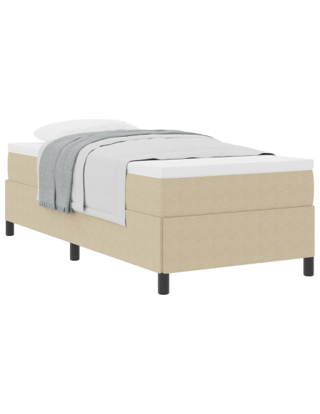 Struttura Letto Verde Chiaro Grigio 90x190 cm in Tessuto a Coste