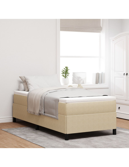 Struttura Letto Verde Chiaro Grigio 90x190 cm in Tessuto a Coste