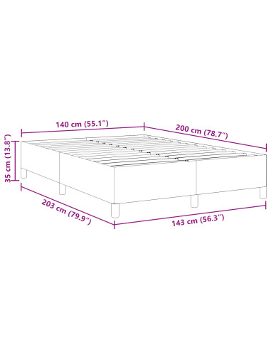 Letto a molle Grigio Verde 140 x 200 cm Velluto