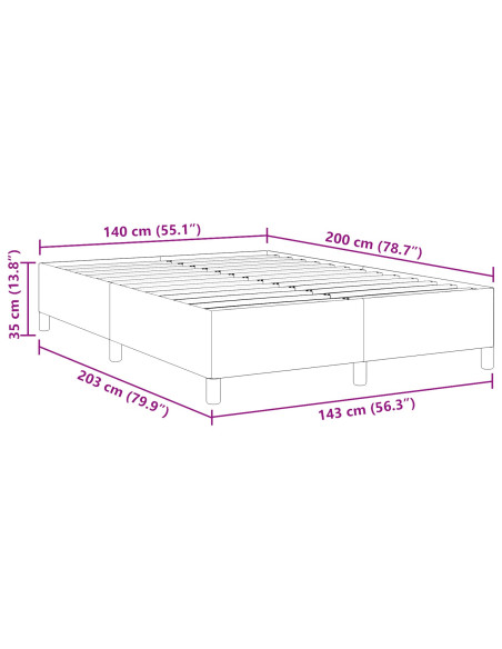 Struttura Letto Verde Chiaro Grigio 140x200 cm Tessuto a Coste