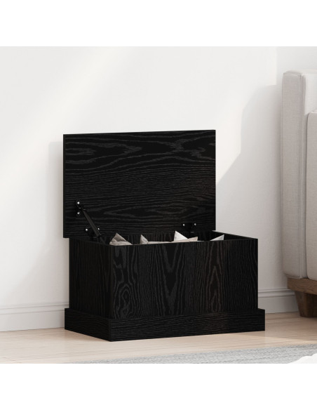Scatola di stoccaggio  Nero Rovere 50x30x28 cm Legno ingegnerizzato