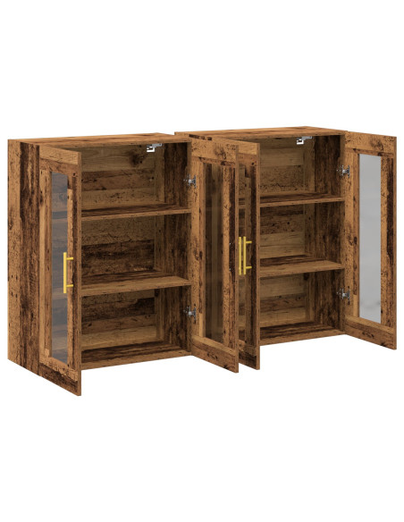 Armadio da parete  Set di 2 Legno vecchio Legno massello