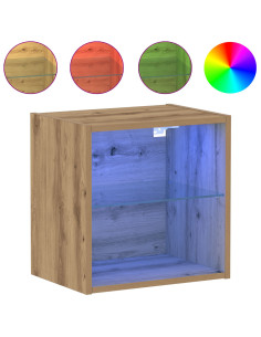 Mensola galleggiante con luce LED con lo scaffale 2 pcs Marrone 2