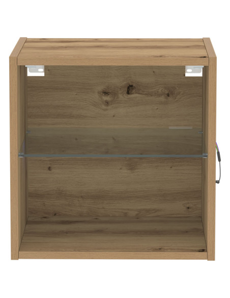 Mensola galleggiante con luce LED con lo scaffale 2 pcs Marrone