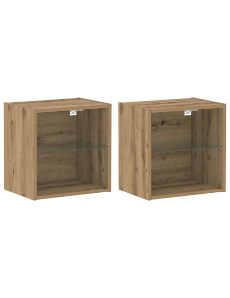 Mensola flottante  2 pcs Rovere artigianale 40x28.5x40 cm Legno ingegnerizzato
