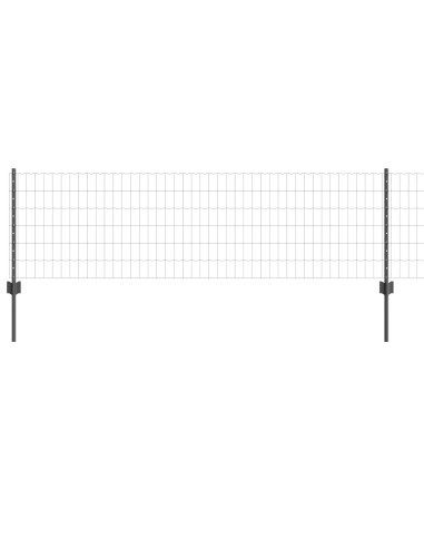 Recinzione con Posto Grigio 0,6 x 10 m Acciaio e PVC
