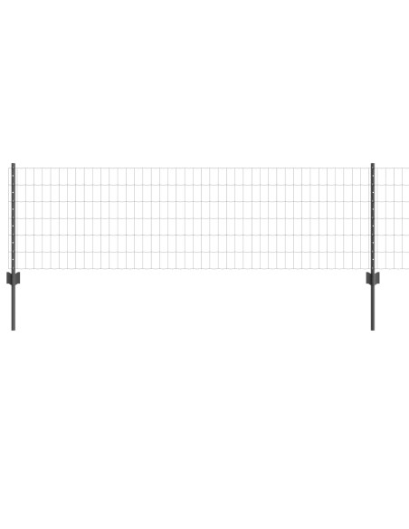 Recinzione con Posto Grigio 0,6 x 10 m Acciaio e PVC