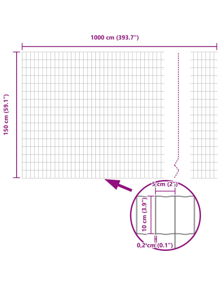 Euro Fence con 10 U Posts Grigio 1.5x10 m Acciaio
