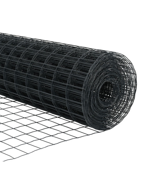 Recinzione con Posto Grigio 0,6 x 10 m Acciaio e PVC