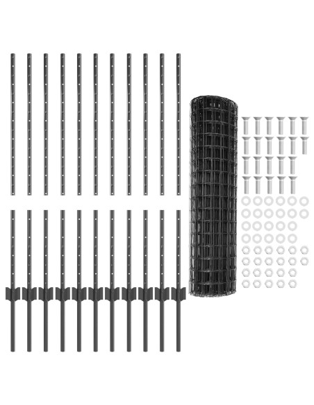 Recinzione Euro  con 22 post a U in grigio 1x25 m acciaio