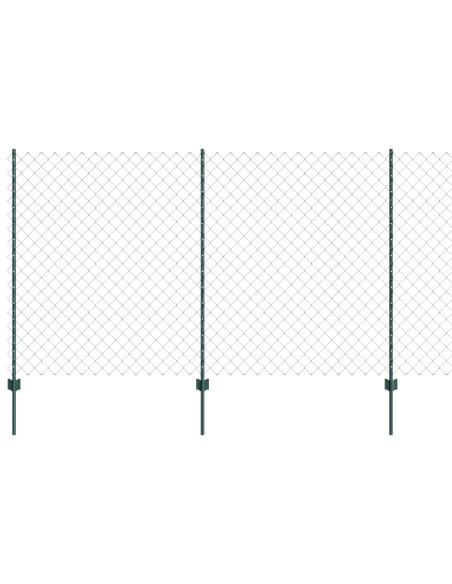 Recinzione in Rete Metallica  con 10 Post U Verde 1.4x10 m Acciaio