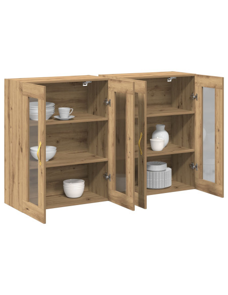 Armadi da Parete 2 pcs Rovere artigianale 69,5 x 34 x 90 cm