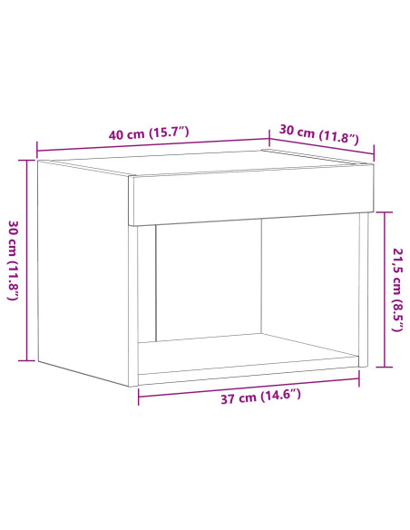 Armadio a muro  con luci LED Quercia Artigianale 40x30x30 cm