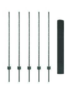 Recinzione con Posto Verde 1,2 x 10 m Acciaio e PVC 2