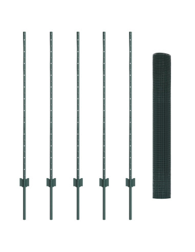 Recinzione con Posto Verde 1,2 x 10 m Acciaio e PVC