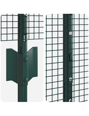 Recinzione con Posto Verde 1,2 x 10 m Acciaio e PVC