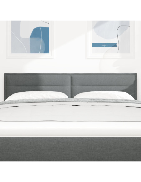 Testata Letto a LED Design Linee Grigio Scuro 80 cm Tessuto