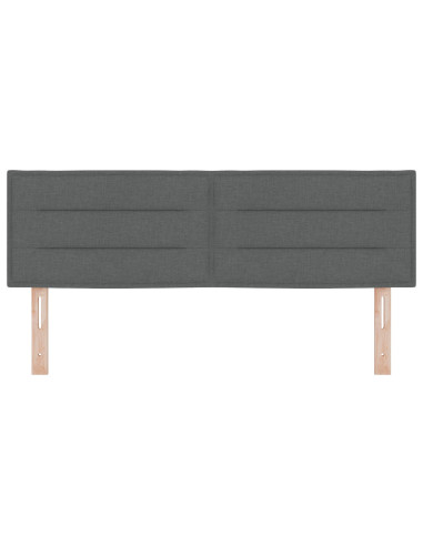 Testiera LED con testiera Grigio scuro 160 cm Poliestere