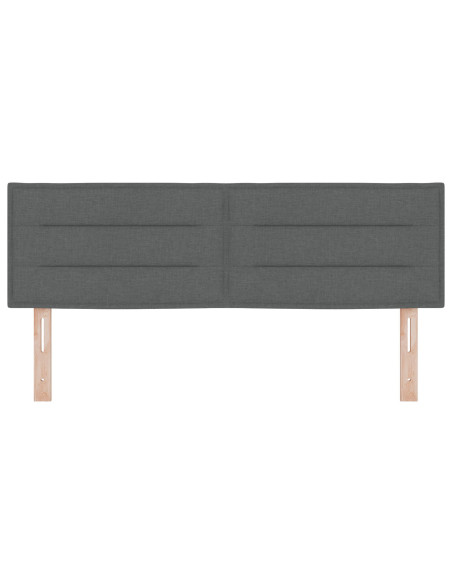 Testiera LED con testiera Grigio scuro 160 cm Poliestere