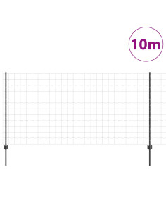 Recinzione con Posto Grigio 1,2 x 10 m Acciaio 2