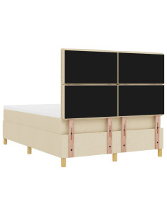 Letto a molle con materasso Crema 160 x 200 cm Tessuto