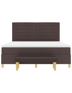 Letto a molle con materasso Marrone Scuro 180 x 200 cm Tessuto 2