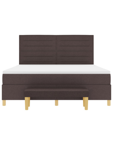 Letto a molle con materasso Marrone Scuro 180 x 200 cm Tessuto