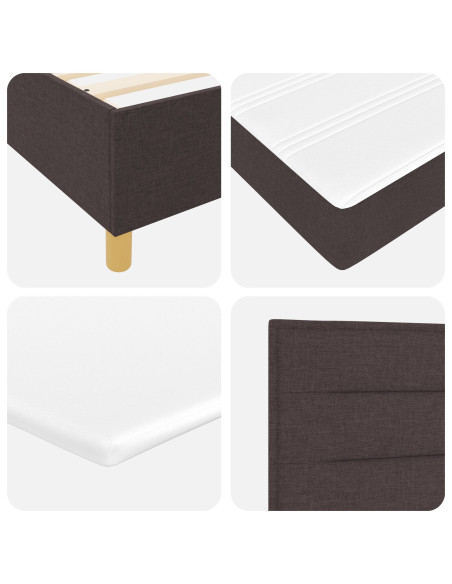 Letto a molle con materasso Marrone Scuro 180 x 200 cm Tessuto