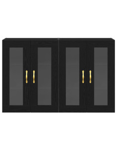 Armadi da Parete 2 pcs Rovere Nero 69,5 x 34 x 90 cm 2