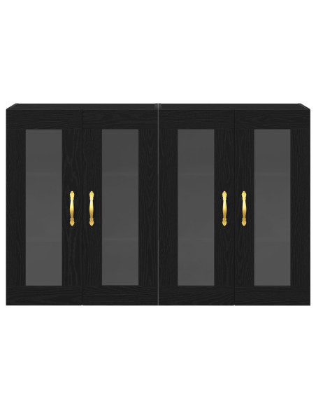 Armadio a Muro  Set di 2 Rovere nero Legno, Vetro 139 x 34 x 90 cm