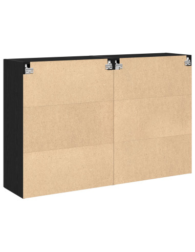 Armadi da Parete 2 pcs Rovere Nero 69,5 x 34 x 90 cm