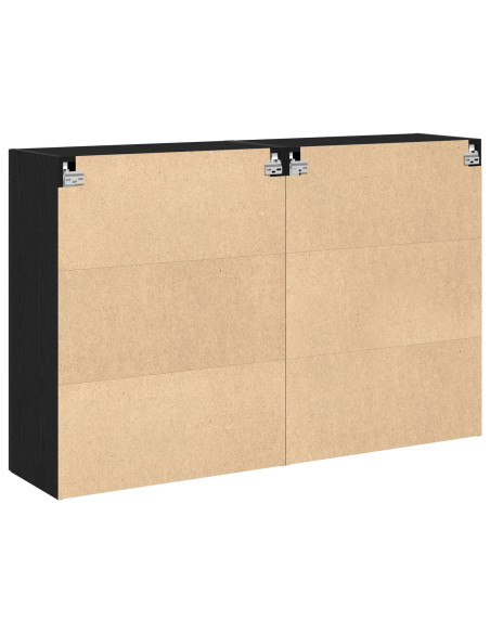 Armadio a Muro  Set di 2 Rovere nero Legno, Vetro 139 x 34 x 90 cm