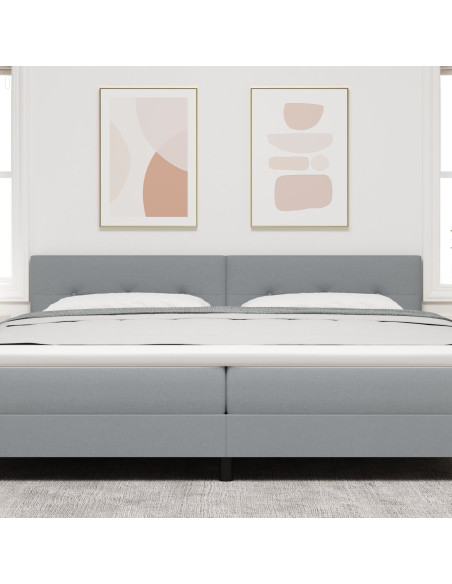 Testiera  Button Tufted Grigio Chiaro 200 cm Tessuto
