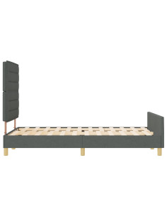 Struttura del letto Grigio scuro 140 x 200 cm Tessuto 2