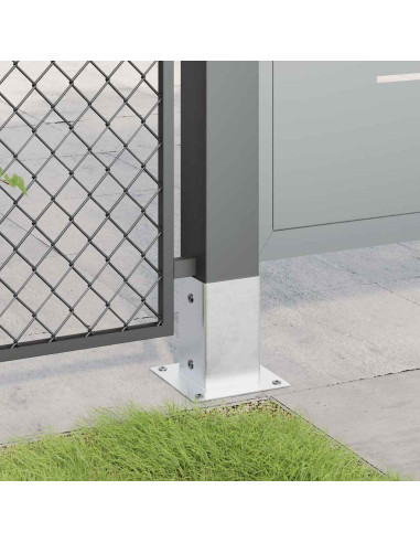 Basi per Pali Quadrate 12 pz Argento 81x81 mm Acciaio Zincato